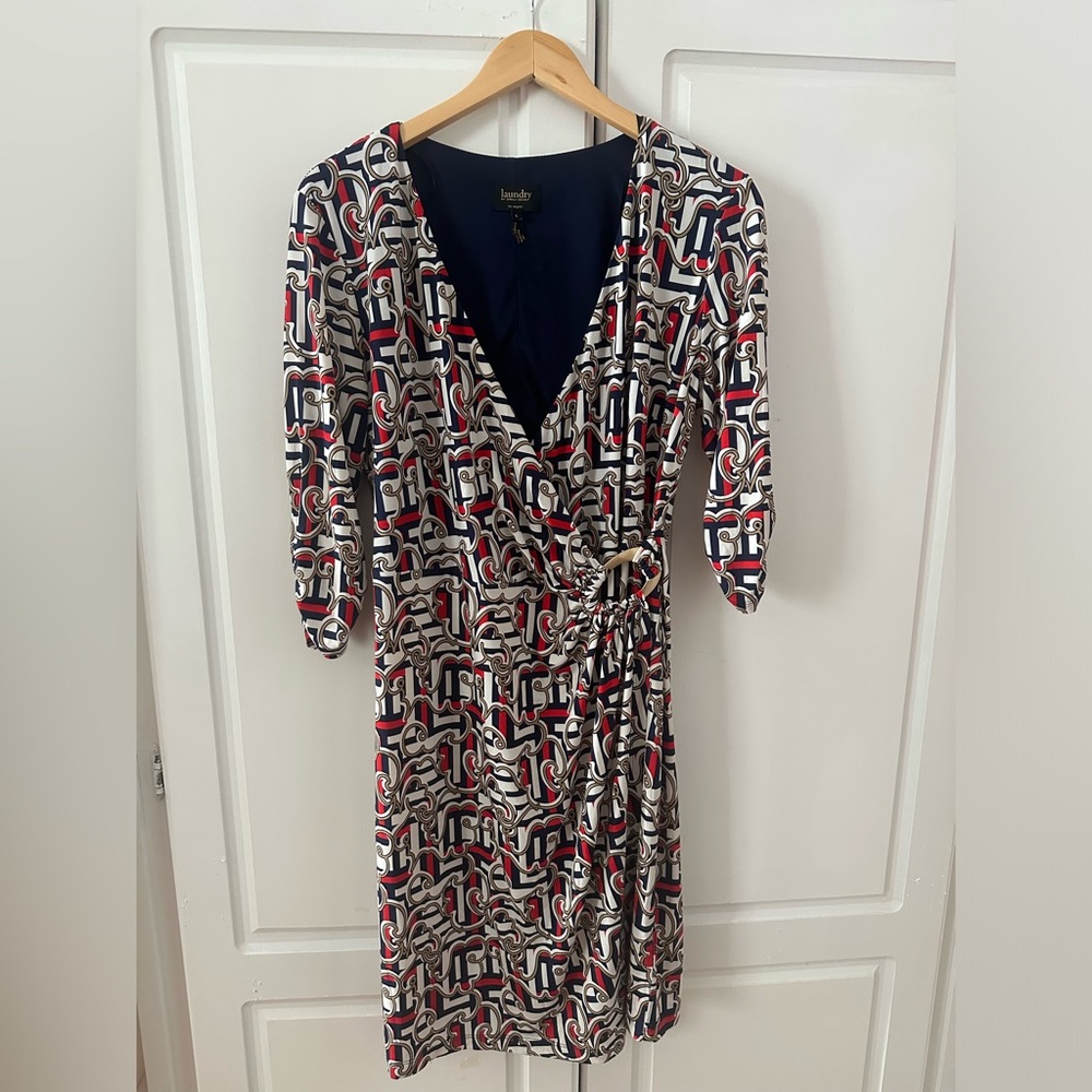 Modern Faux Wrap Dress, L